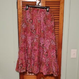Bobbie Brooks Vibrant Paisley Maxi Skirt